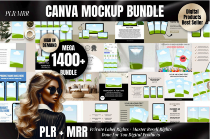 1,400 Editable Canva Mockup Templates (PLR/MRR)